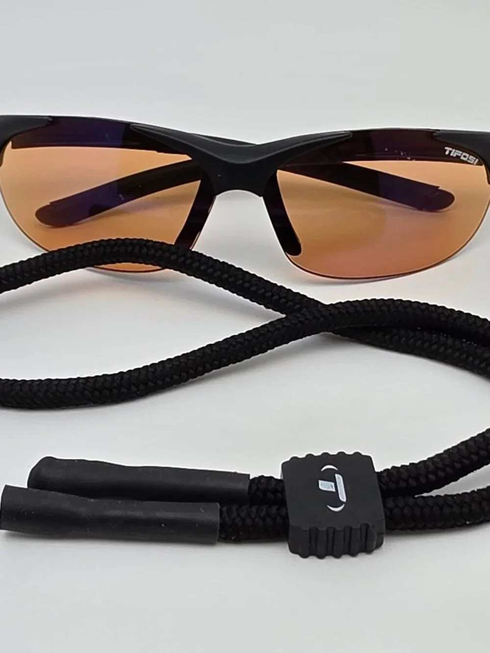 Tifosi Wisp Matte Black Frame Purple Mirror Brown Lens Sunglasses w Retainer